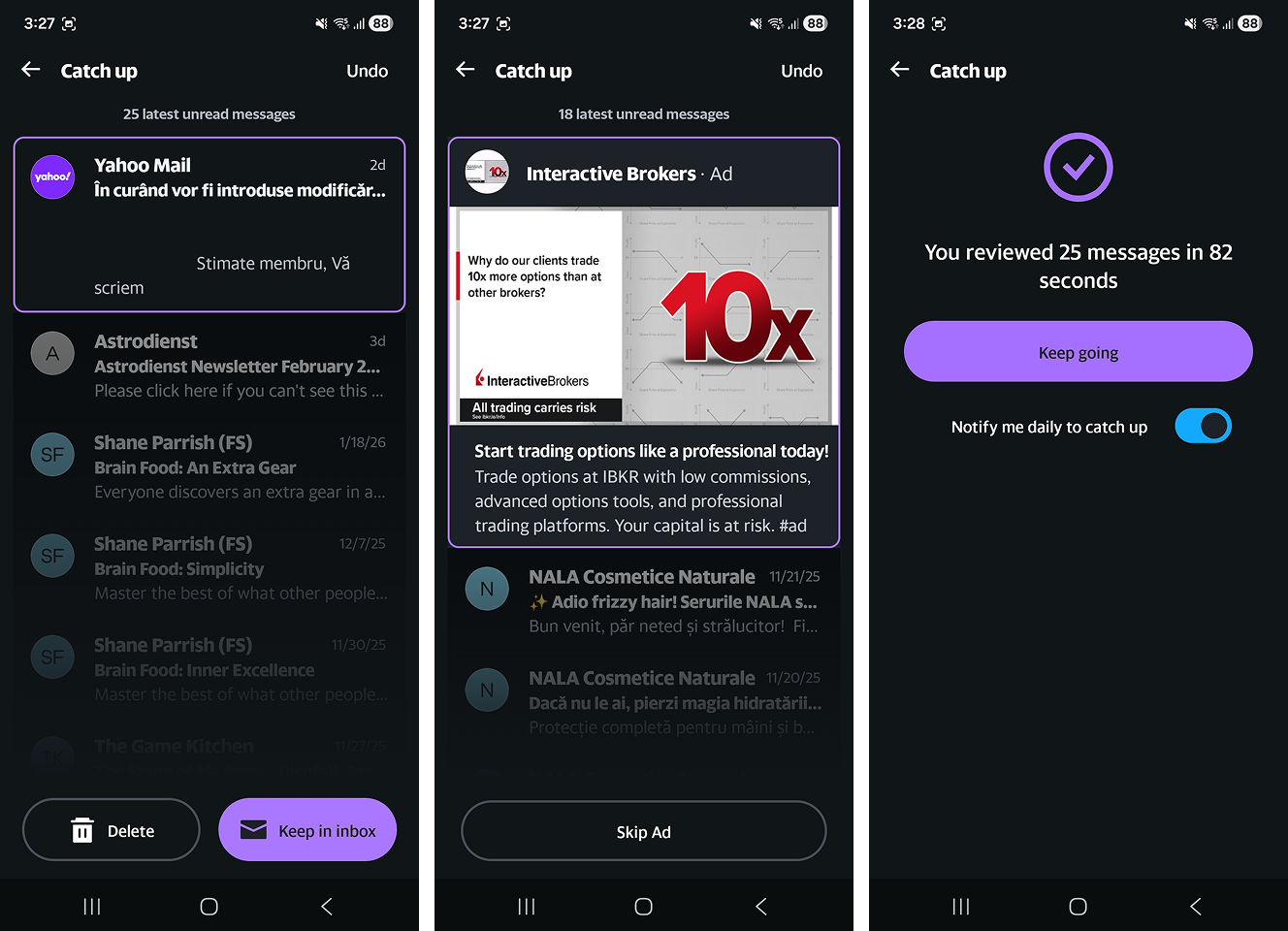 Yahoo Mail's progress bar